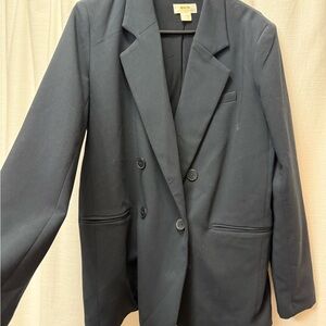 Navy Blue Double-Breasted Blazer